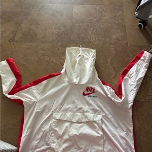 Nike White and Red Windbreaker Jacket